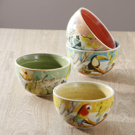 SET DE 4 TAZAS SELVA CORONA COLECCIÓN NATIVA 1