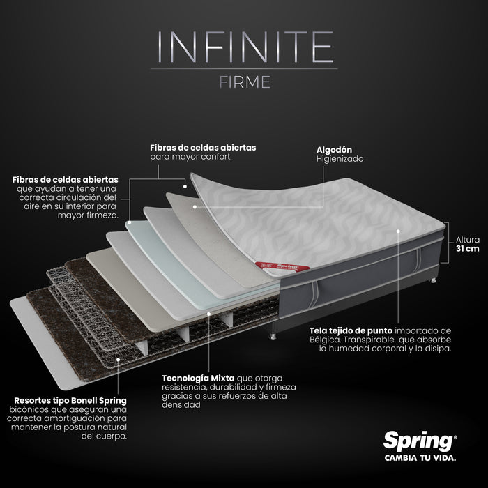 Colchón Infinite V5L7 Firme Semidoble Spring