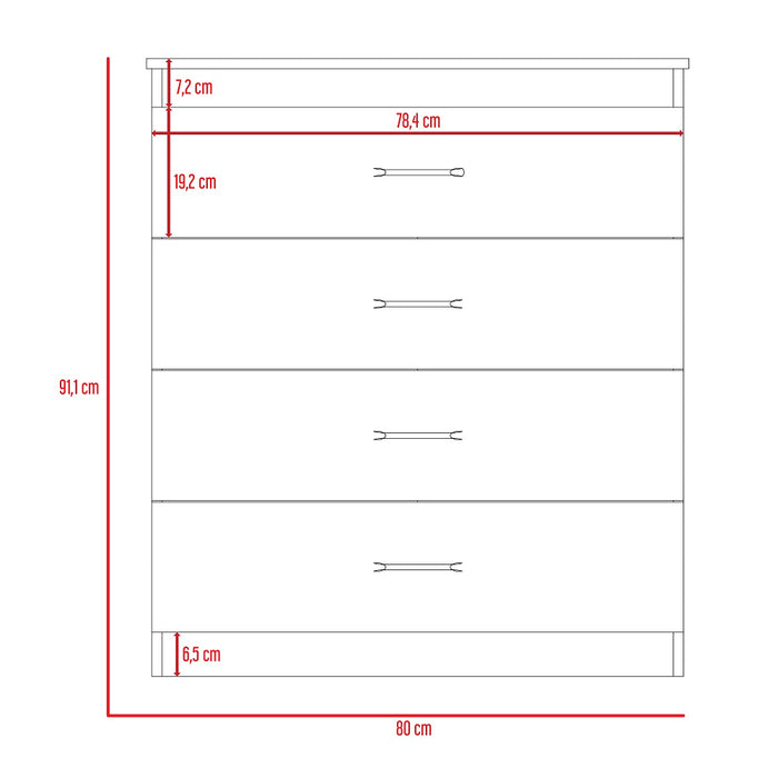 Cómoda Santino 4 Cajones Wengue
