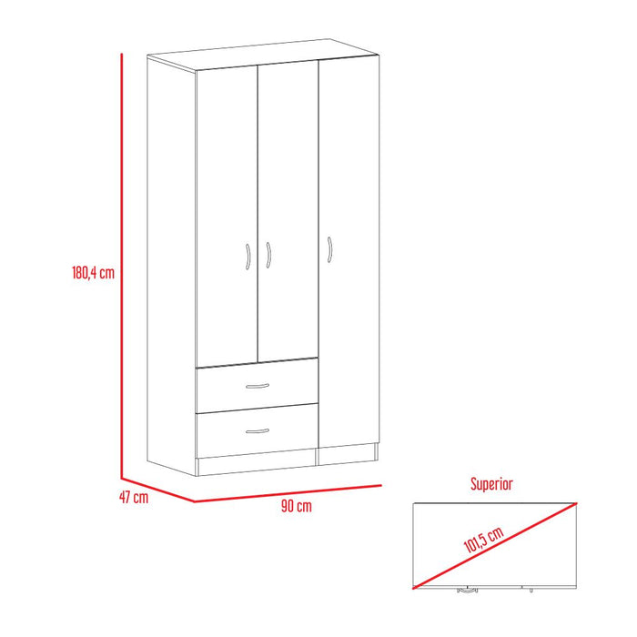 Closet Austral 3 Puertas Bellota