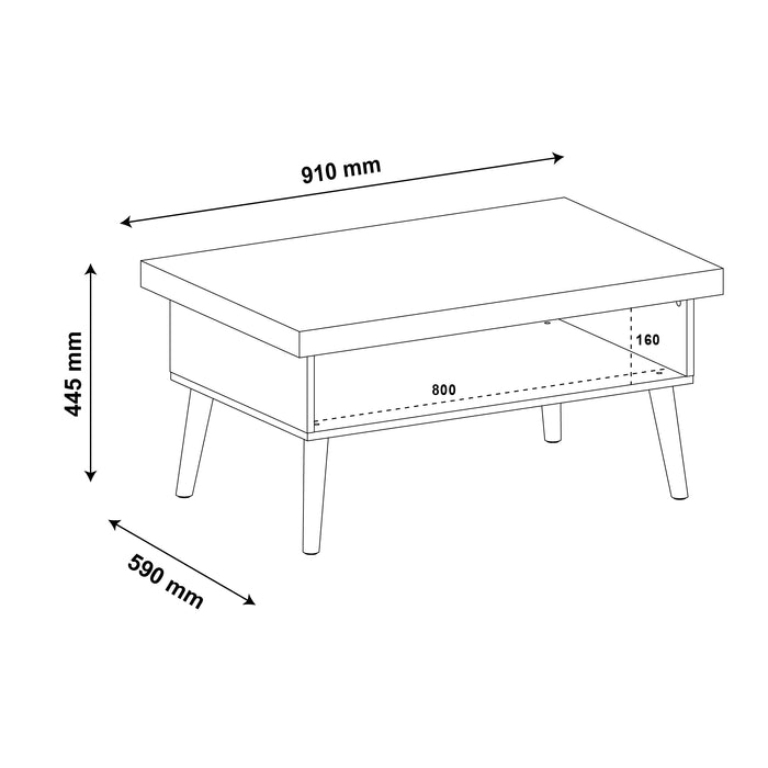 Mesa De Centro Lucca  Bertolini - Pino Con Blanco