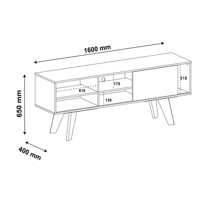 Mueble para TV 60 Bertolini - Canela con Blanco