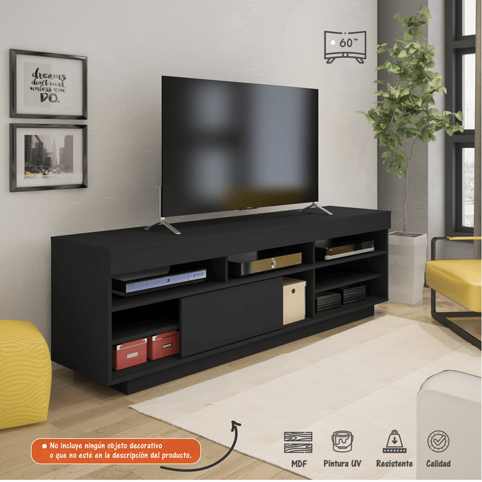 Mesa Para TV de hasta 60" Treviso Bertolini Negro