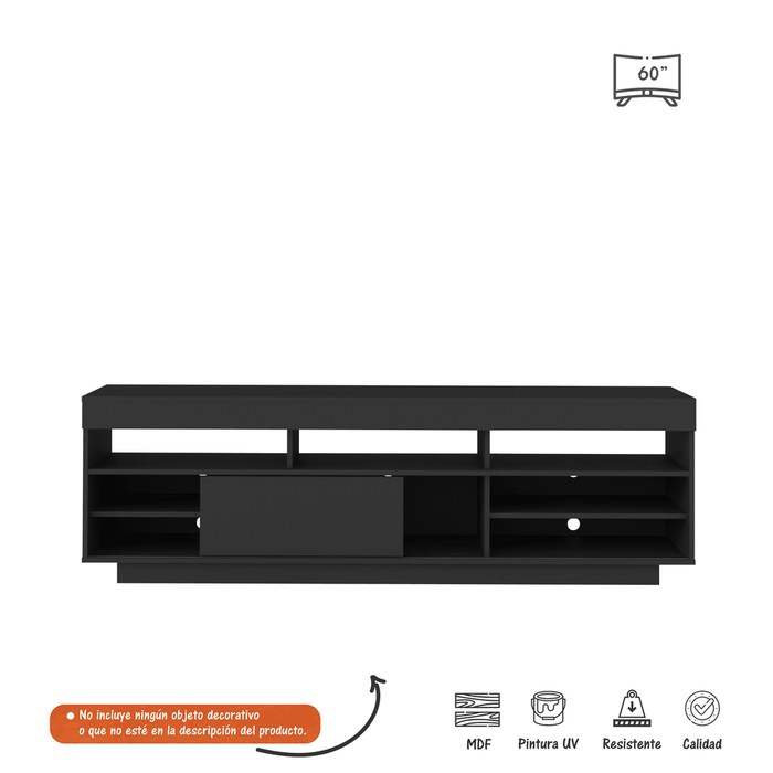 Mesa Para TV de hasta 60" Treviso Bertolini Negro