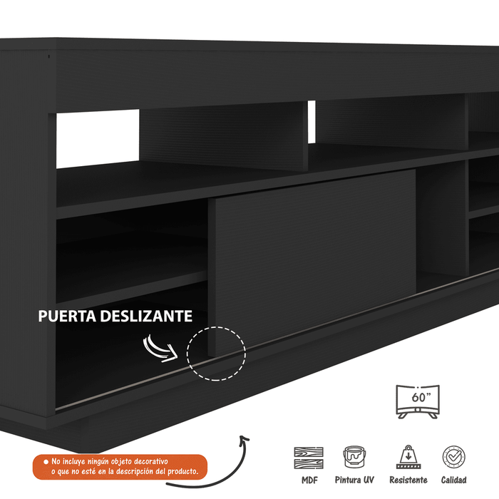 Mesa Para TV de hasta 60" Treviso Bertolini Negro