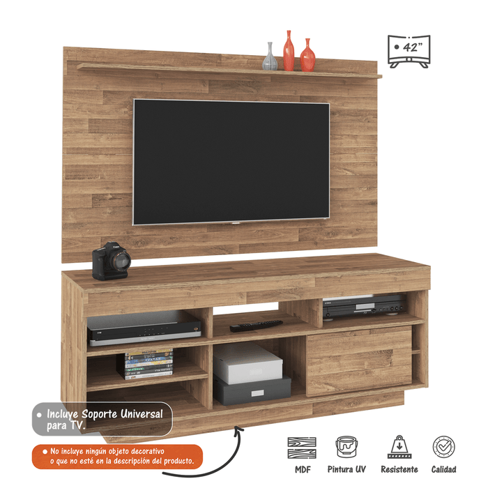 Mueble Para TV Y Panel Roma  Bertolini -Rustico