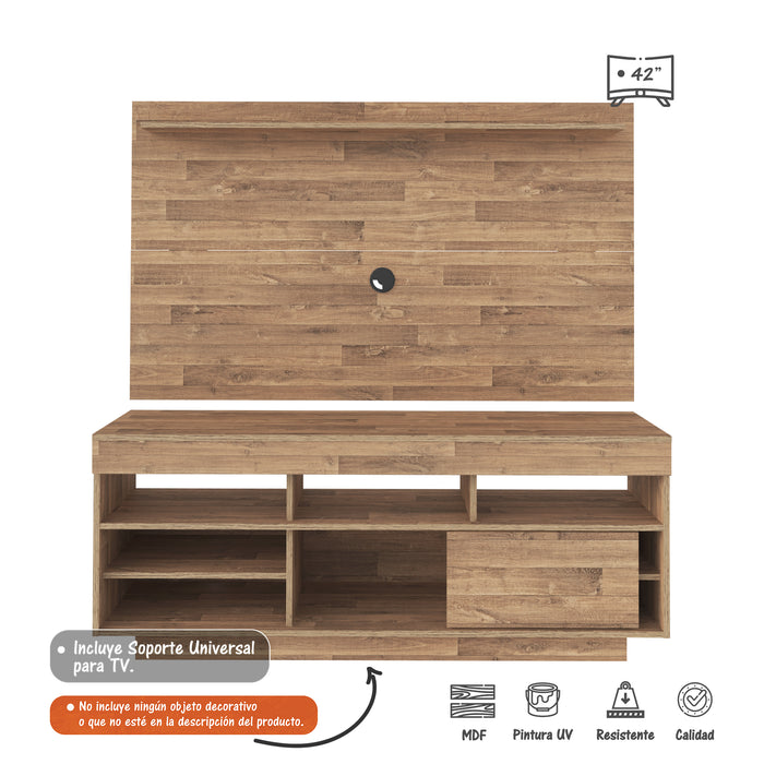 Mueble Para TV Y Panel Roma  Bertolini -Rustico