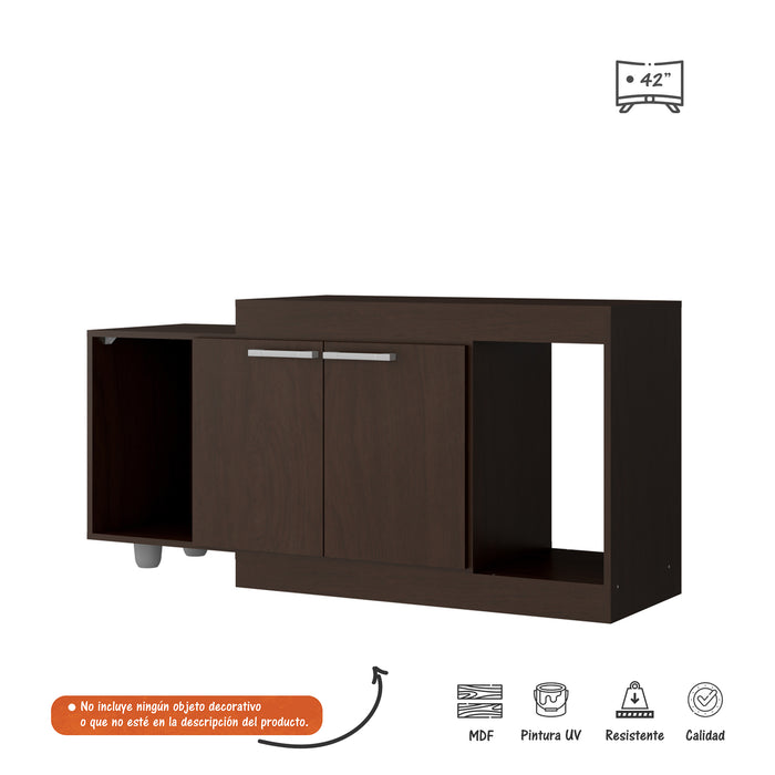 Mueble Para Tv 55" 2301 Bertolini -  Chocolate Brillo