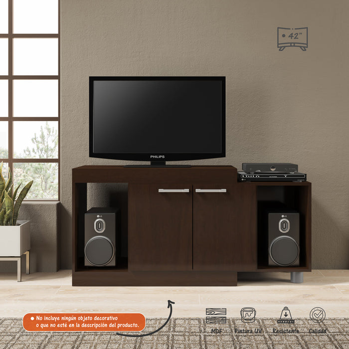 Mueble Para Tv 55" 2301 Bertolini -  Chocolate Brillo