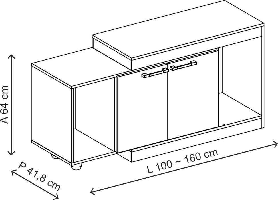 Mueble Para Tv 55" 2301 Bertolini -  Chocolate Brillo