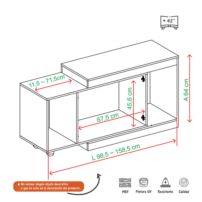 Mueble Para Tv 55" 2301 Bertolini - Legno