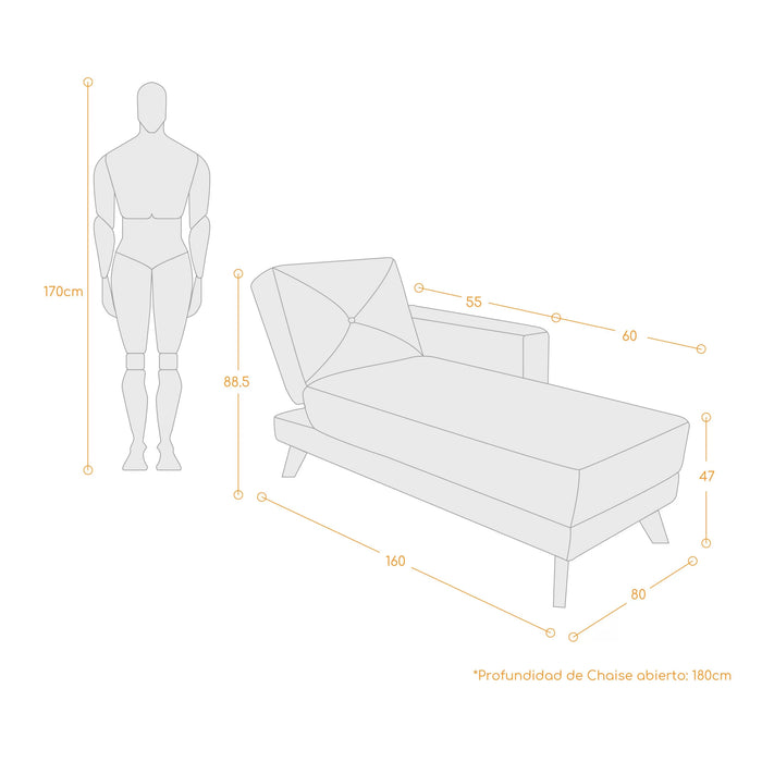 Chaise Boston Reclinable Mostaza